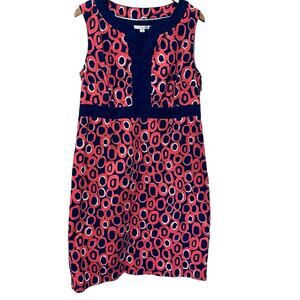 Boden Pink and Blue Geometric Mini Dress